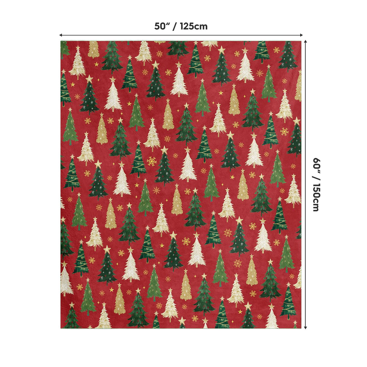 Horaldaily Christmas Flannel Blanket Throw, Christmas Red Tree Soft Fuzzy Plush Cozy Fleece Blankets for Couch Sofa Bed Lounging, Ideal Gifts for Kids Adults Wife Self, 50x60 Horaldaily