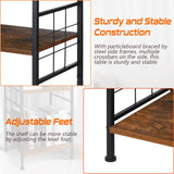 GIOTORENT 3-Tier Tall End Table, Narrow Night Stand with #-Design Sturdy Frame, Small Bed Side Table for Small Space in Living Room,Bedroom,Office,Bathroom(Brown) GIOTORENT