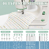 Lastempa Mini Dual-Speed SewingMachine Double Needle & Double Thread16 Stitch Modes Beginner-FriendlyHousehold Sewing Machine | ldeal forAdults & Beginners Lastempa