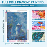 YQFCZDQ Round 5D Diamond Painting Kits for Adults,Cute Cat Animal Diamond Art Kits for Adults Beginner,Flowers DIY Full Drill Diamond Dots Paintings with Diamonds Gem Art Craft Home Decor 13.8x13.8in YQFCZDQ