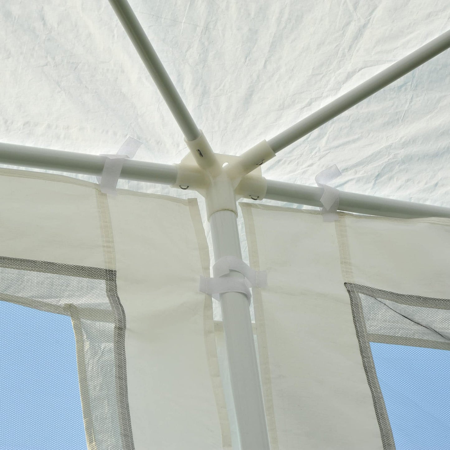 Outsunny 10' x 20' Canopy Tent Gazebo with 4 Removable Mesh Side Walls for Events & Weddings, White