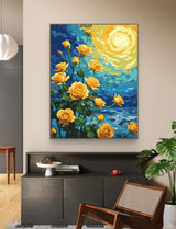 ZRIZQ Paint by Numbers for Adults Beginners,Yellow Rose Adult Paint by Number Kits on Canvas,Paint by Numbers for Home Wall Art Decor 16x20 Inch（Without Frame） ZRIZQ