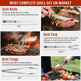 Grill Tools 122PCS Grilling Gifts for Men, for Fathers Day, Christmas, Grill Set BBQ Griddle for Outdoor Grill for Blackstone Weber Traeger Pit Boss Smoker Accessories Birald