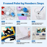 KYOQFVN Paint by Numbers Kit for Adults Framed - Black Cat Paint by Numbers for Adults with Frame, DIY Acrylic Easy Painting by Numbers for Home Wall Decor 8x8inch KYOQFVN