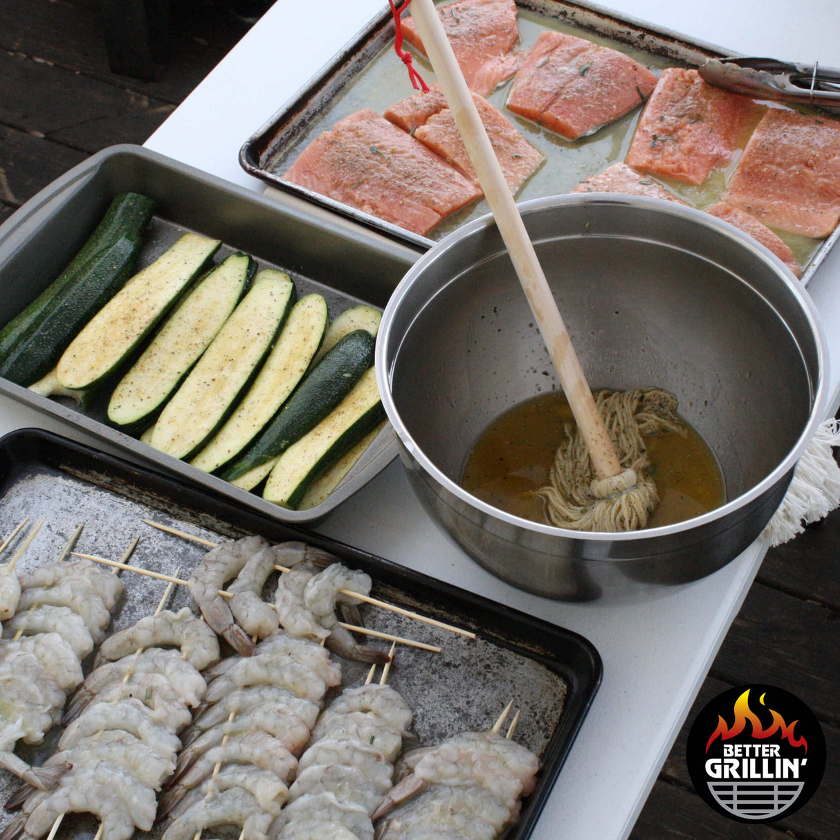 Better Grillin BBQ Bastin Mop Basting Barbecue Brush/Mop Easily Applies Marinades, Sauces, Washes Out, 16in Handle, 2pk BETTER GRILLIN'