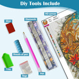 Fall Farm Pumpkin Scarecrow Diamond Art Kits for Adults, 5D Diamond Painting Kits for Adults Beginners, DIY Full Round Drill Diamond Dot Painting Gem Art Kits for Adult, Home Wall Decor 13.8x13.8 Inch VCLKDIY