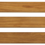 Sunnydaze Mission-Style 59-Inch Teak Wood Outdoor Bench with Light Brown Finish Sunnydaze