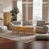 SOFA-IN-BOX 145'' U-Shaped Modular Sectional Sofa Couch, Full-Foam Structure, Compression Packaging Design, Woven Texture Upholstery, Oversized Modern Sofa for Living Room – Wheat Beige SOFA-IN-BOX