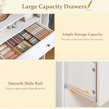 Homkdom White Dresser with LED Light, Tall Dresser with 4 Drawers & 1 Shelves, Chest of Drawers for Bedroom, Hallway, Entryway, 43.4" H x 27.6" W x15.8 D Homkdom