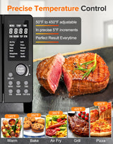 Nuwave Bravo Pro Smart Air Fryer Toaster Oven Combo, Airfryer Convection Oven Countertop, 12-in-1 Functions with Quicker & Even Crisp Technology, 1800W, 50-450°F, PFAS-Free, 21QT, Black Nuwave