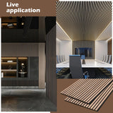 Kieacia Wood Slat Acoustic Panels for Wall and Ceiling | 3D Slat Wood Panels| Decorative Soundproof Paneling | Noise Reduction | 94.49"x 23.62" Each Box-Natural Walnut Kieacia