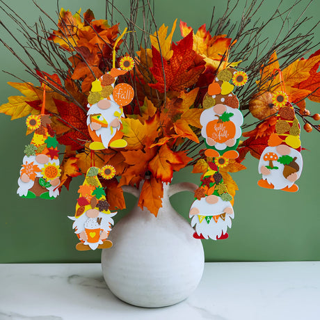 Winlyn 24 Sets Fall Craft Kits DIY Fall Gnome Ornaments Decorations Art Sets Fall Leaf Pumpkin Sunflower Foam Stickers Arts and Crafts for Kids Autumn Halloween Thanksgiving Activity Art Project Winlyn