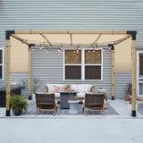 Patio Paradise 8' x 12' Pergola Canopy Replacement Cover Shade Cloth with Grommets Weighted Rods Outdoor Sun Shade Screen UV Block for Gazebo Backyard Deck Porch Balcony, Beige Patio