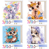MAXBYE 4 Pack Paint by Numbers Kit for Kids, Cute Animals Painting Kits for Ages 8-12, Easy Paint by Number for Kids with Wooden Frame, DIY Acrylic Oil Painting Kit for Wall Decor 8X8 in MAXBYE