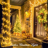 JMEXSUSS 200 LED Christmas Lights Indoor Outdoor, Connectable Warm White Christmas Tree Lights Clear Wire, 66 Ft Twinkle Fairy String Lights Plug in for Bedroom Wedding Christmas Tree Decorations JMEXSUSS