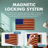 American Flag Hidden Gun Safe - Quick Access Hidden Gun Shelf - Concealment Shelf with Magnetic Lock - Wall Gun Safe for Secure Firearm Storage - Handcrafted In USA by Bellewood Designs (Red & Blue) Bellewood Designs