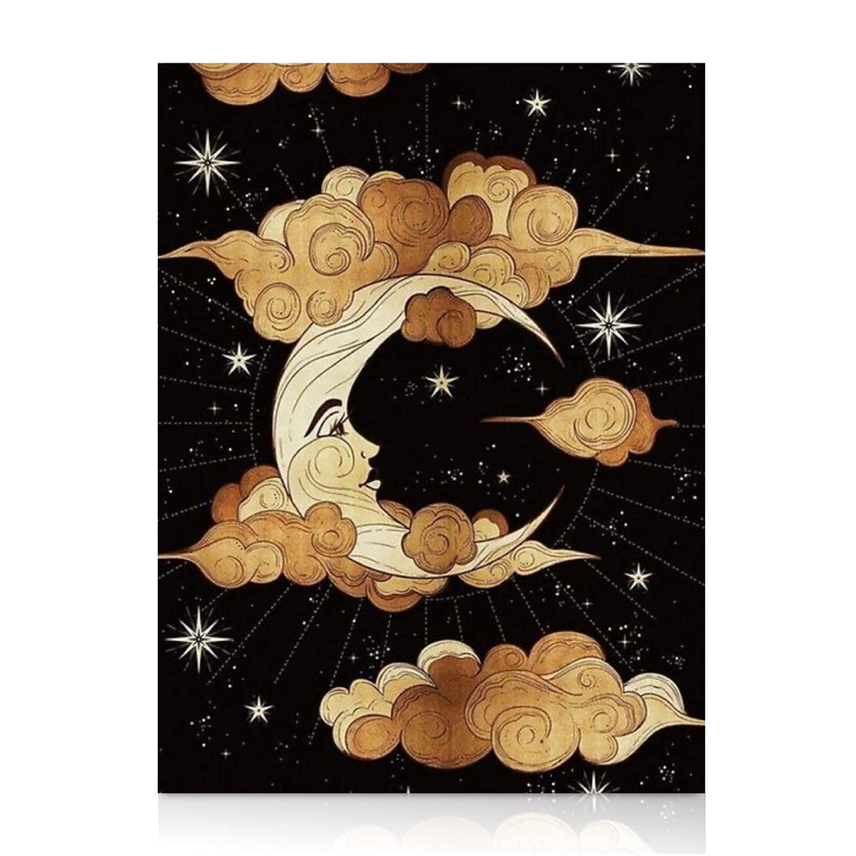 Modern Merch Moon Diamond Art for Adults Celestial Night Sky Landscape 5D Diamond Painting for Adults DIY Moon Decor Cross Stitch Gem Art, Round Drill 12x16 Modern Merch