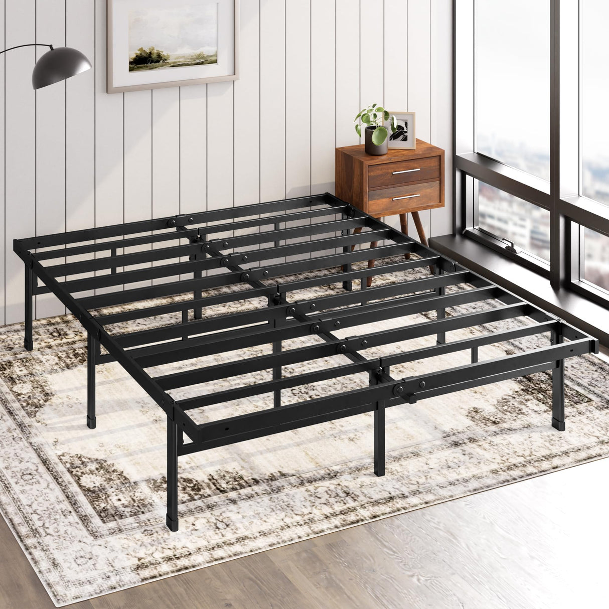 ZINUS Justin 14 Inch Easy to Assemble Mattress Foundation, Steel Support, No Box Spring Needed, Queen ZINUS