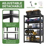 VIYET Garage Shelving,72" H Garage Shelves Heavy Duty, 3000Lbs 5 Tier Adjustable Storage Shelves Suitable for Warehouse, Basement, Workshop, 24" D*48" W *72" H(Black) VIYET