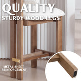 RIVOVA 26 inch Farmhouse Bar Stools Set of 4 Sherpa Upholstered Kitchen Stool Wood Legs Boho Pub Stools with Back Modern Counter Height Bar Chairs Kitchen Island Barstools, White RIVOVA