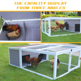 Chicken Coop with Run, 60” Rabbit Hutch Outdoor, Large Tortoise Habitat Pet Cage Wood Small Animal Poultry Cage Run with Waterproof Asphalt & Openable Roof and Side Door Rockever