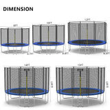 AOTOB 12 FT Trampoline Safety Enclosure Net Combo Bounce Jump for Kids Outdoor with Spring Pad Waterproof Jump Mat & Ladder AOTOB