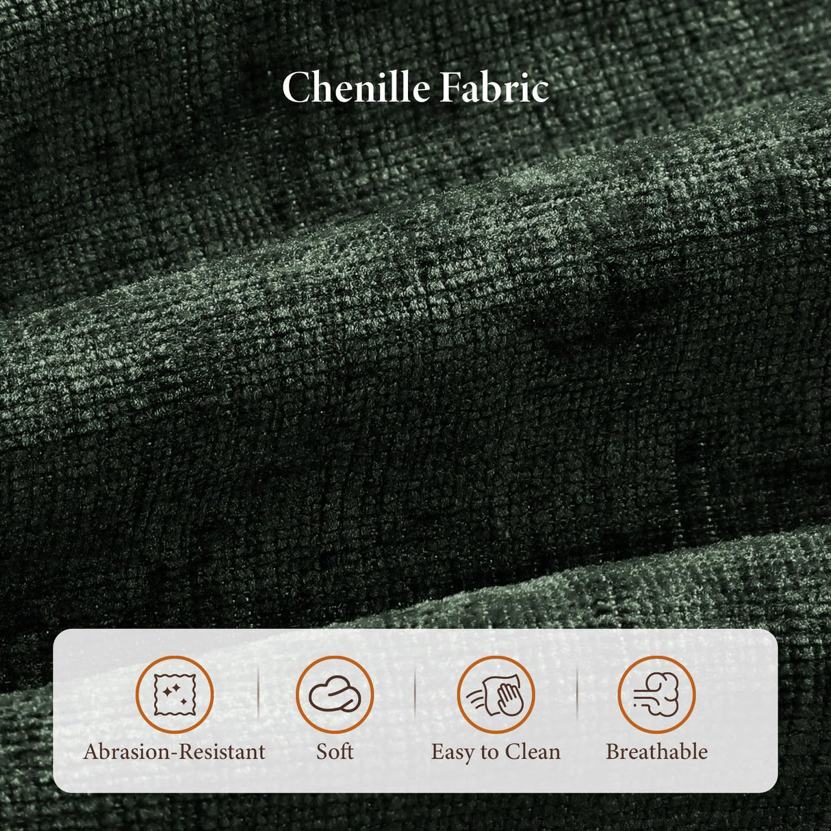 Vesgantti 88.4" Sectional Sleeper Sofa with Pull Out Bed, 5 Seater L Shaped Modular Sectional Couch with Storage, Comfy Chenille Modular Couch for Living Room, Bedroom, Apartment, Green Vesgantti