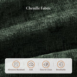 Vesgantti 88.4" Sectional Sleeper Sofa with Pull Out Bed, 5 Seater L Shaped Modular Sectional Couch with Storage, Comfy Chenille Modular Couch for Living Room, Bedroom, Apartment, Green Vesgantti