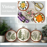 Burbell 15 Pcs Spring Round Embroidery Hoops Frame Circle Rubber Hoops Ring Display Cross Stitch Ornament Imitated Wood Frame Kits for Christmas in July Craft Sewing DIY Hanging Gifts(4 Inch) Burbell