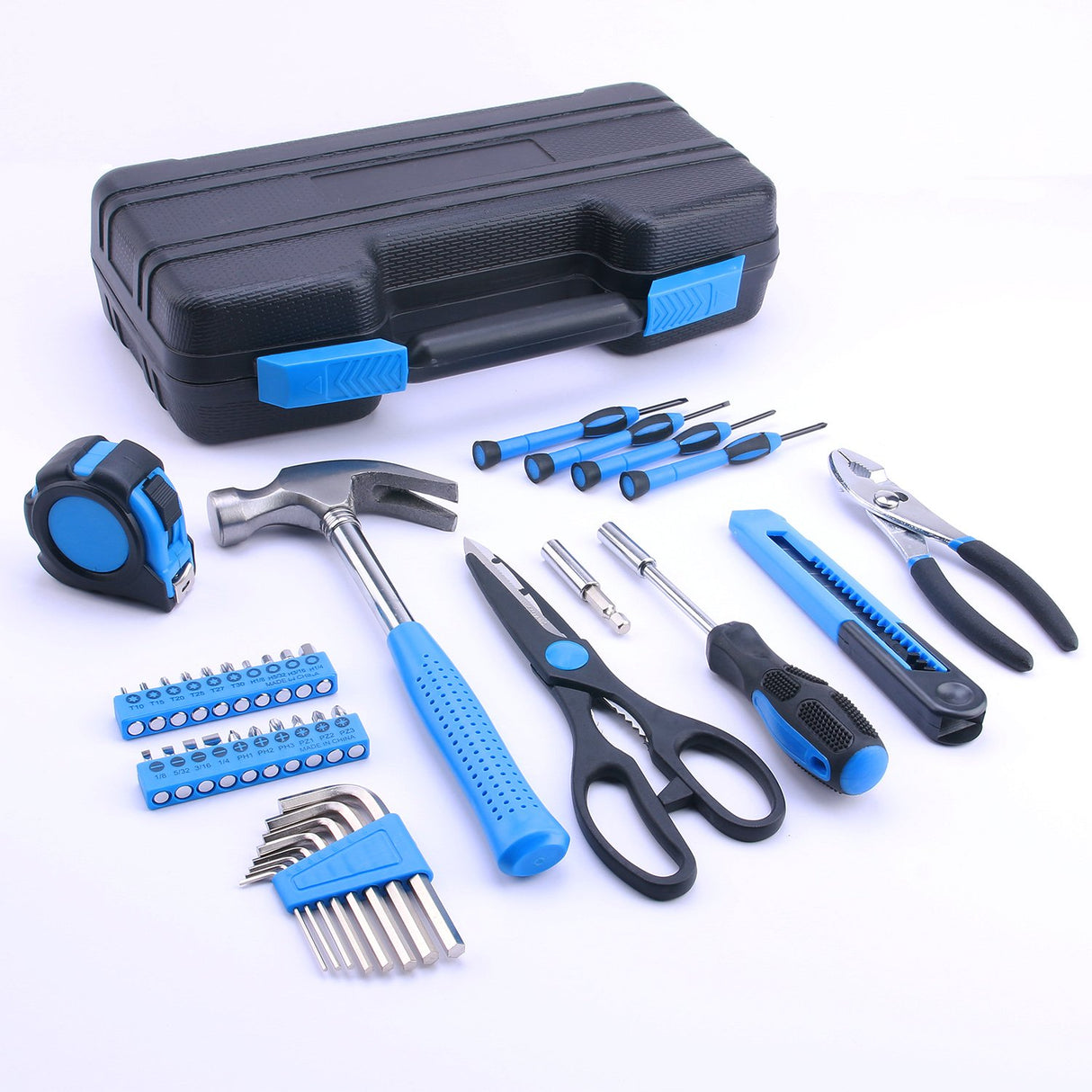 EFFICERE 40-Piece All Purpose Household Tool Kit – Includes All Essential Tools for Home, Garage, Office and College Dormitory Use EFFICERE