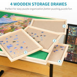 BuilderButler 2000pcs Puzzle Table with Legs,40.16"x28.5"Wooden Jigsaw Puzzle Board with 4 Drawers & Cover,Height Adjustment & Weight optimization BuilderButler