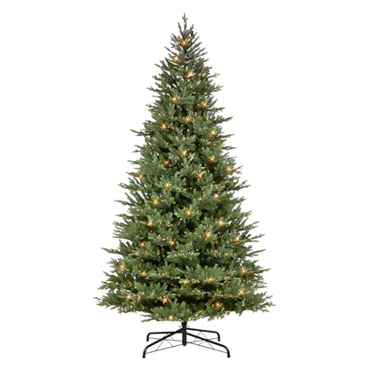 Puleo International 9 Foot Pre-Lit Balsam Fir Artificial Christmas Tree with 1000 Clear Lights, Green