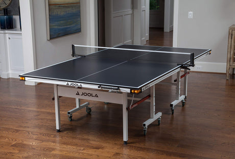 JOOLA Rally TL Professional MDF Indoor Ping Pong Table w/ Quick Clamp Table Tennis Net & Post Set - 10 Minute Easy Assembly - Corner Ball Holders - Tournament Quality - Includes Playback Mode JOOLA