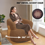 CABAUSPWM Swivel Accent Chair Set of 2, 360° Swivel Barrel Chair for Living Room, Reading Chair for Bedroom, Modern Round Accent Arm Chairs Club Chair for Nursery Living Room CABAUSPWM