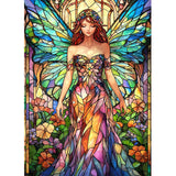 ZENDIYO Fairy 5D Diamond Painting Kits for Adults, Stained Glass Diamond Art Kits for Adults Beginners, DIY Full Drill Diamonds Dots Gem Art Painting Crafts for Home Wall Decor 12x16inch ZENDIYO