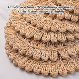 Laquedecraft 13.8" Round Corn Husk Placemats Set of 6 | Boho Rattan Woven Table Mats | Farmhouse Spring Plate Chargers Like Water Hyacinth, Seagrass for Wedding, Party, Christmas, Events Laquedecraft
