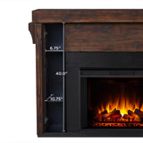 Real Flame Gunnison Grand 64” Electric Fireplace with Mantel for Living Room or Bedroom, Replaceable Fireplace Insert Heater, Realistic Log and Flame Effect, Remote Control, Timer, Barnwood Real Flame