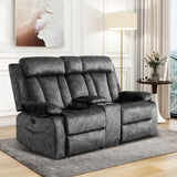 GUEAPY Reclining Loveseat-Power Reclining Loveseat with Console,Double Recliner Loveseat with Heat and Massage,Electric Loveseat Recliner with Cup Holders,USB & Type-C Charge Ports for Living Room,RV GUEAPY
