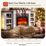 80" Fireplace TV Stand for TVs Up to 90 Inch, Electric Fireplace with Mantel, Farmhouse Entertainment Center with Storage, Realistic Stacked Stone Surround with Remote Control for Living Room HolliWill