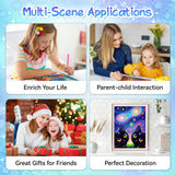 SuanFA Black cat 5D Diamond Art Kits for Beginners, Adult Diamond Art Animals in Galaxy with Stars, Planets, DIY Home Decor Cute Cat Diamond Painting Canvas Kits 12x16in SuanFA