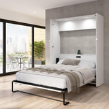 Bestar Avalon 67W Queen Murphy Bed in High-Gloss White | Space-Saving Sleeping Arrangement for Multipurpose Space, Guest Room, or Bedroom Bestar