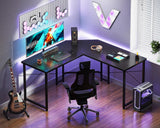 Casaottima L Shaped Gaming Desk, Corner Desk Gaming Table for Home Office, Computer Desk Sturdy Writing Workstation for Small Space, Easy to Assemble, 51 inch, Black Casaottima