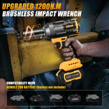 Cordless Impact Wrench 1/2 inch for Dewalt 20V Battery, 900FT-LBS(1200N.m) Impact Driver High Torque Brushless Electric Impact Gun Includes LED Work Light Variable Speeds for Car/Truck RV/Mower Vniissok
