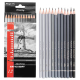 Pacific Arc Premium Graphite Drawing Pencils for Artists, Soft Pack - Professional Pencils for Drawing, Drafting, Sketching and Shading 12 Pk. - Great Non Toxic Art Supplies Set for Adults and Kids Pacific Arc
