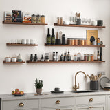 Heimlove Picture Ledge Shelf, Floating Shelves Set of 2, 36 Inches Picture Shelf for Wall with Ledge, Kids Bookshelf Wall Mounted for Living Room Bedroom Decor Books Photo Frames - Walnut Heimlove