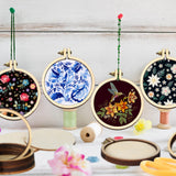 Jetec 20 Pieces 2 Inch Mini Embroidery Hoops Wooden Small Tiny Embroidery Hoops Adjustable Circle Cross Stitch Ring Bulk for Home Ornaments Art Craft Handy Sewing Jetec