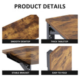 Need Wall Mounted Desk - Heavy Duty Folding Work Table Length 36" Width 20"/Small Space Hanging Desk Perfect Addition to Home/Office/Kitchen & Dining Room Rustic Brown AC15-9050FG-ND Need