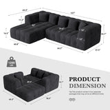 Nalupatio 107" Modern Boneless Couch Cloud Modular Sectional Sofa with L Shaped Chaise, Upholstered Comfy Chenille Couch Bed in a Box,No Assembly Required Nalupatio