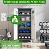 JAORD Garage Storage Cabinets with Wheels and Pegboard,Rolling Metal Storage Cabinets with 2 Locking Doors and 4 Adjustable Shelves for Garage, Home, Assembly Required JAORD