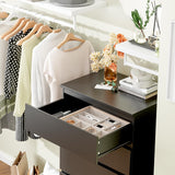 FOTOSOK Black Dresser, 6 Drawer Dresser, Modern Tall Black Storage Chest of Drawers Wood Dresser with Metal Sliding Rail, Handleless Drawer Cabinet for Home & Office FOTOSOK